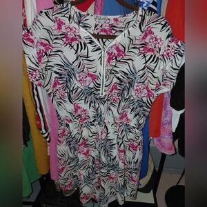 J for Justify Pink and Black Floral Blouse